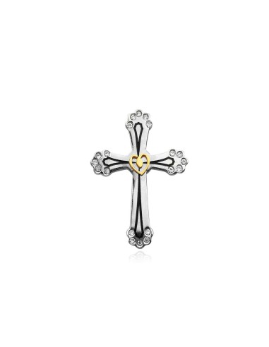 Pendentif croix en acier