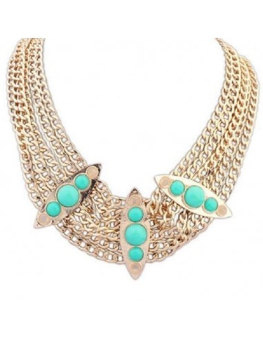 Collier mode doré et vert Amin