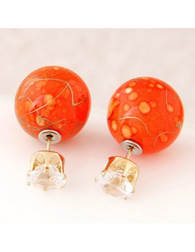 Boucles d'oreille perles orange Aiyala