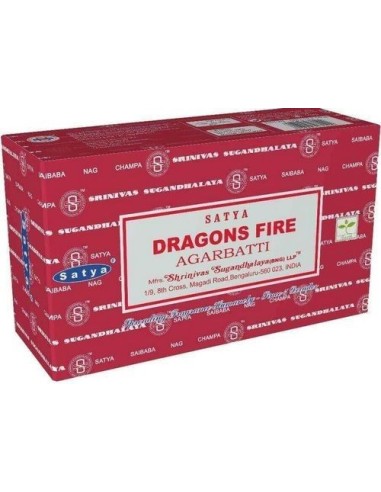 Encens Satya Feu de Dragon Lot de douze boîtes de 15 grammes chacune