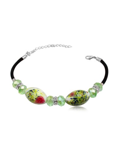 Bracelet vert en verre Murano
