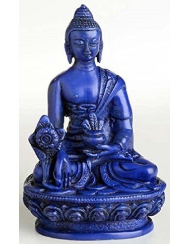 Figurine Bouddha bleu assis