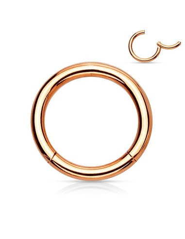 Piercing anneau 0.8 mm x 10 mm à segment acier rose