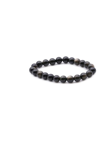 Bracelet Obsidienne dorée en 10 mm