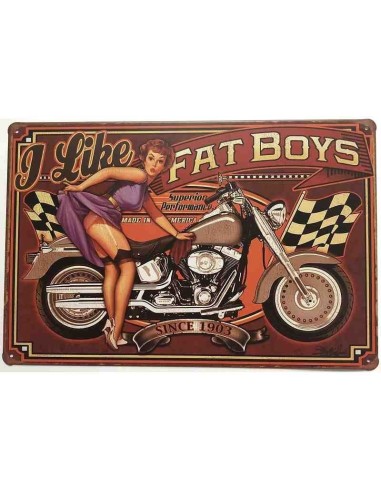 Plaque métal vintage moto ride with the wing  20 cm x 30 cm