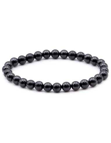 Bracelet Spinelle perles noires en 6 mm