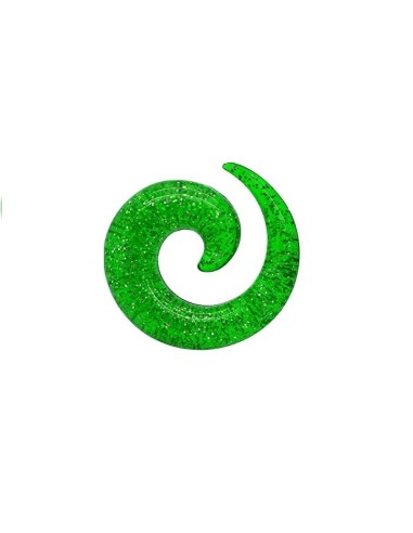 Piercing écarteur spirale verte paillette