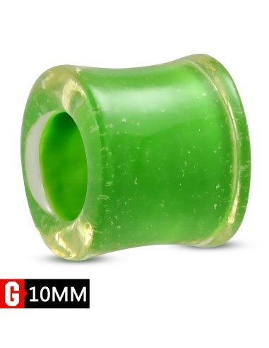 Piercing Tunnel vert en acrylique