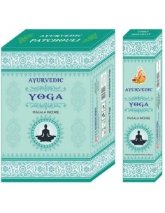 Encens Ayurvedic Yoga vendu en lot de deux boîtes de 15 grammes chacune