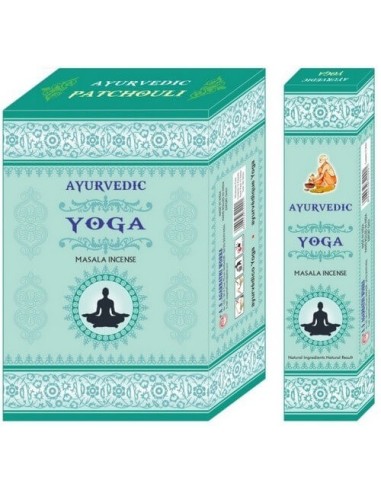 Encens Ayurvedic Yoga vendu en lot de deux boîtes de 15 grammes chacune