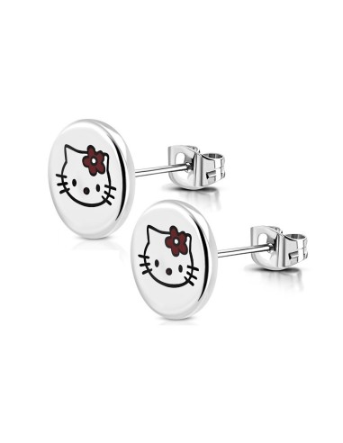 Boucles d'oreilles acier chat