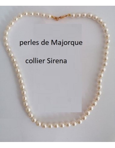 Collier perles Sirena Majorque 40 cm x 6 mm