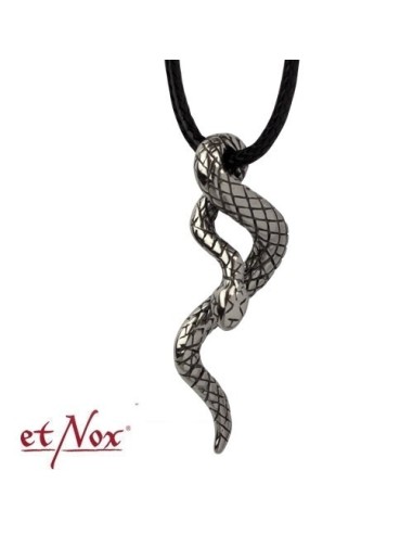 Pendentif serpent etNox en acier inoxydable