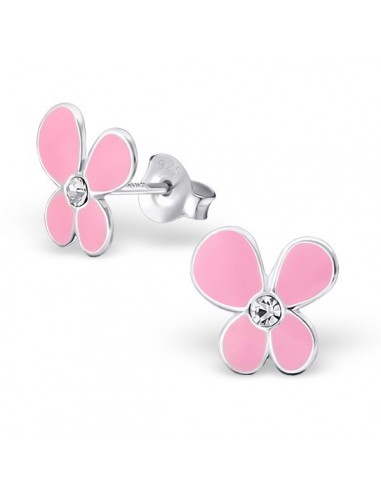 Boucles d'oreilles fleurs rose