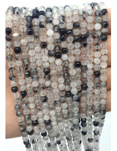 Bracelet tourmaline quartz A perle en 4 mm