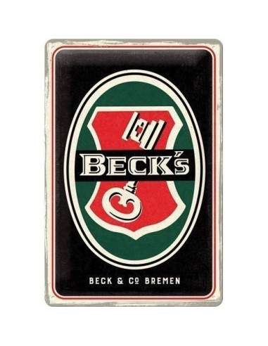 Plaque métal Beck's beer 20 cm x 30 cm