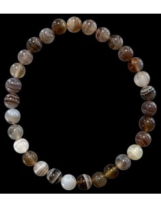 Bracelet agates Botswana perles en 6 mm