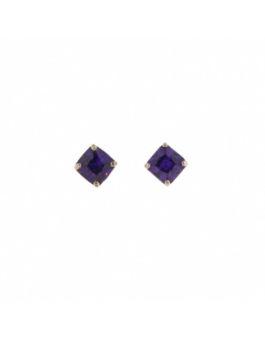 Boucles d'oreilles violet en argent