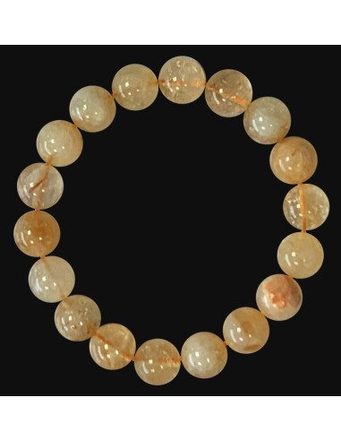 Bracelet citrine perles en 10  mm