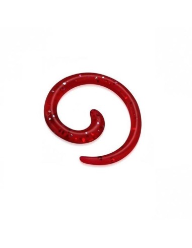 Piercing écarteur spirale glitter rouge