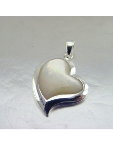 Pendentif coeur nacre argent modèle Aphros