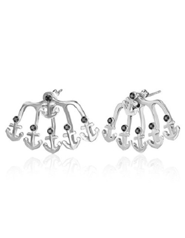 Boucles d'oreilles ancre marine