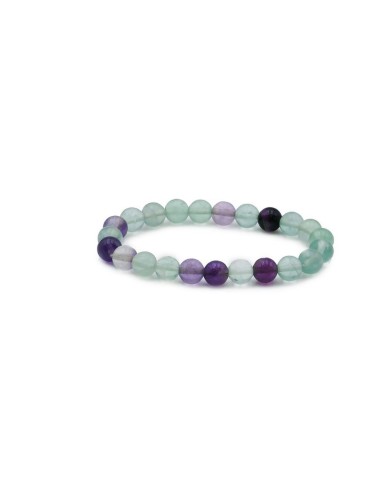 Bracelet fluorine ou fluorite multicolore AB en 8 mm