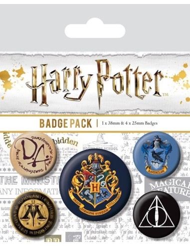 Harry Potter 5 badges sous licence officielle