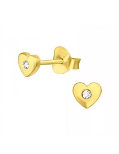 Boucles d'oreilles coeur en plaqué or
