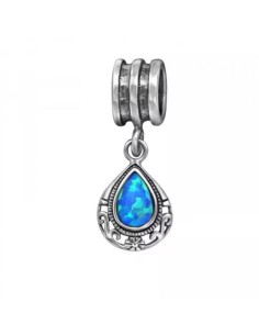 Charm Perle en forme de larme en argent avec opale