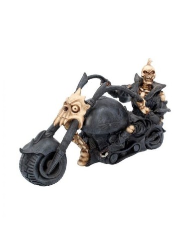 Figurine skull squelette sur moto