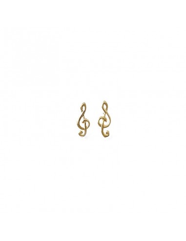 Boucles d'oreilles Plaqué Or clé de sol