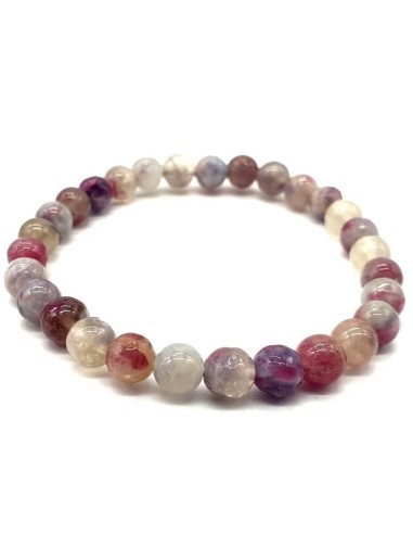 Bracelet tourmaline multicolore perle en  6 mm