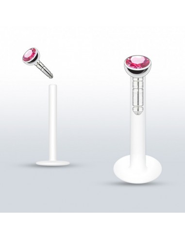 Piercing labret strass 2 mm modèle Alondrat