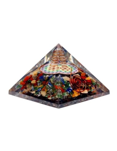 Pyramide en Orgonite Fleur de Vie