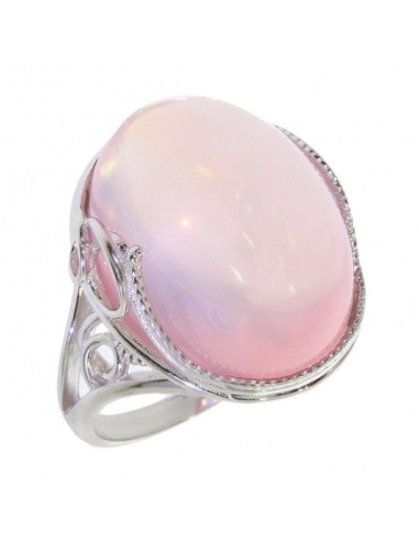 Bague argent et quartz rose véritable