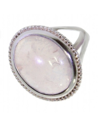 Bague argent et quartz rose véritable