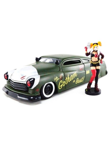 Déco Harley Quinn DC Comics Mercury 1951 voiture en métal + jeu de figurines