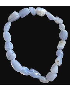 Bracelet Calcédoine bleue pierres roulées