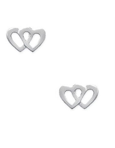 Boucles d'oreilles coeur en  argent modèle Dibiay