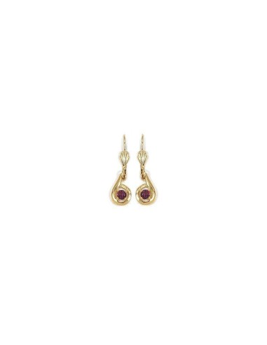 Boucles d'oreilles en plaqué or et violet