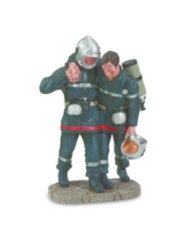 Figurine Pompier sauveteur aidant son camarade