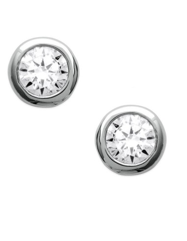 Boucles d'oreilles zironium et argent en 6 mm