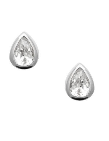 Boucles d'oreilles gouttes zircones 5 mm et argent