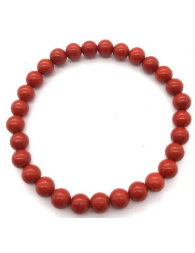 Bracelet jaspe rouge en 6 mm