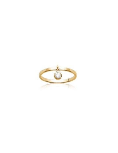 Bague plaqué or et pampille