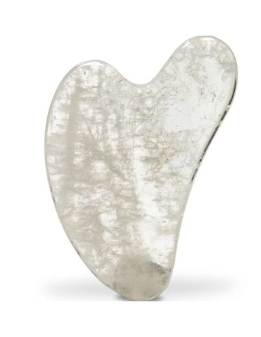 Pierre de massage gua sha en cristal de roche quartz clair
