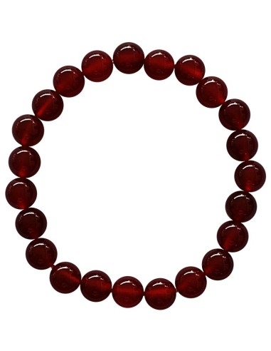 Bracelet Cornaline rouge en 10 mm