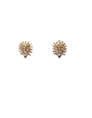 Boucles d'oreilles hérissons en doré