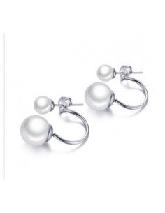 Boucles d'oreille en perles et acier modèle Alastar